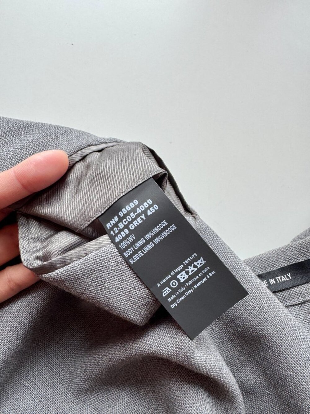 TODD SNYDER Charcoal Grey Italian Wool Hopsack Peak Lapel Sport Coat, Size 44R - Picture 13 of 15